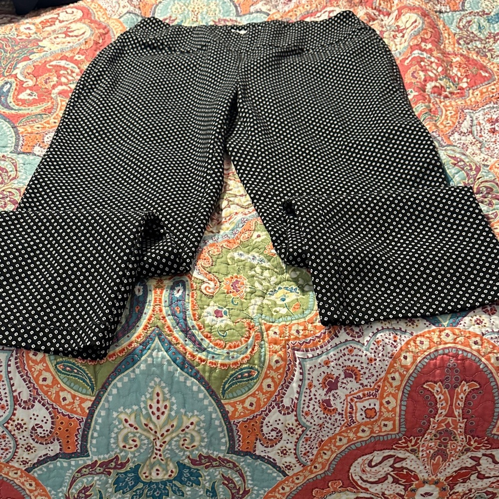 Women's Black and White Straight Leg Pants